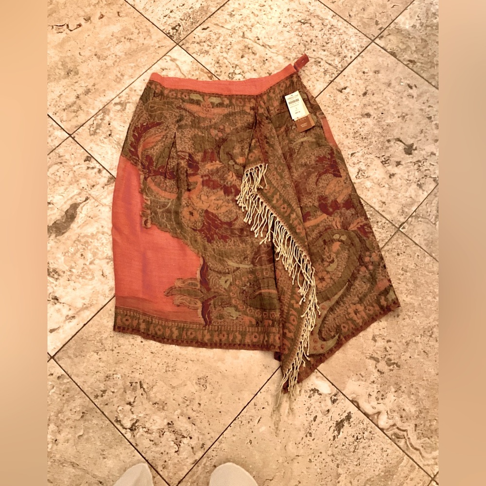 Elegant Paisley Fringe Skirt
